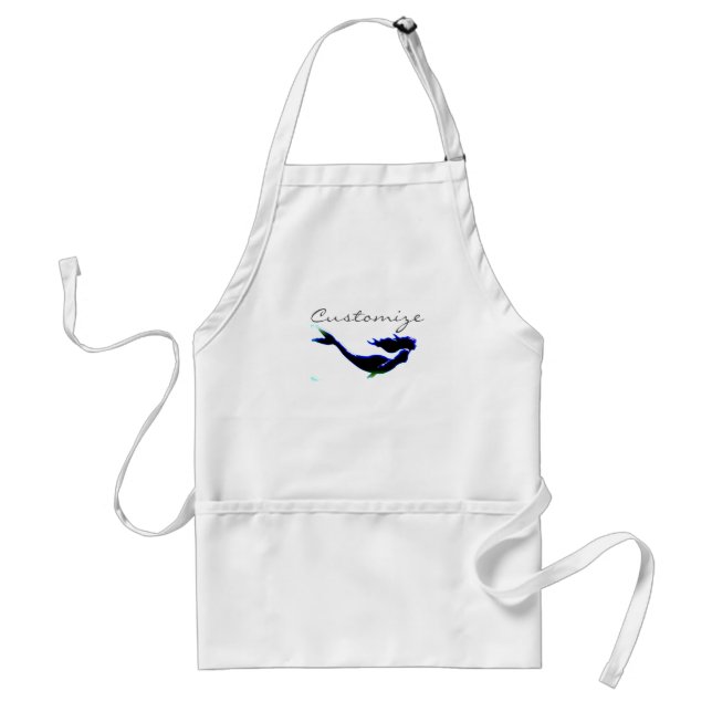 black underwater mermaid customized standard apron (Front)