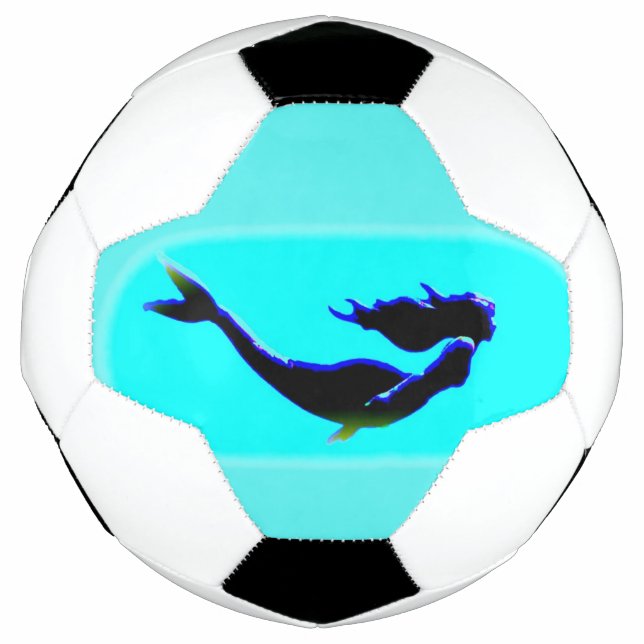 black underwater mermaid soccer ball (Front)
