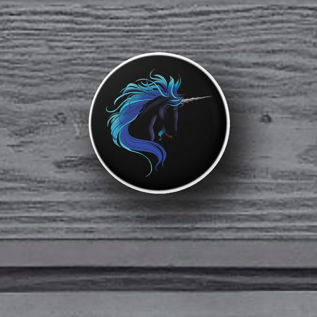 Black Unicorn Blue Silver Ceramic Knob (Creator Uploaded)