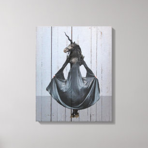 Black unicorn canvas print
