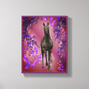 Black Unicorn Fantasy Horse Art Canvas Print
