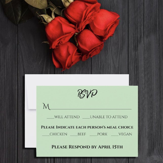 Black Unicorn Purple Red Sage Flowers RSVP Card (Creator Uploaded)