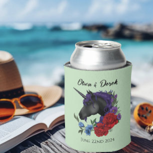 Black Unicorn Red Purple Sage Flowers Can Cooler