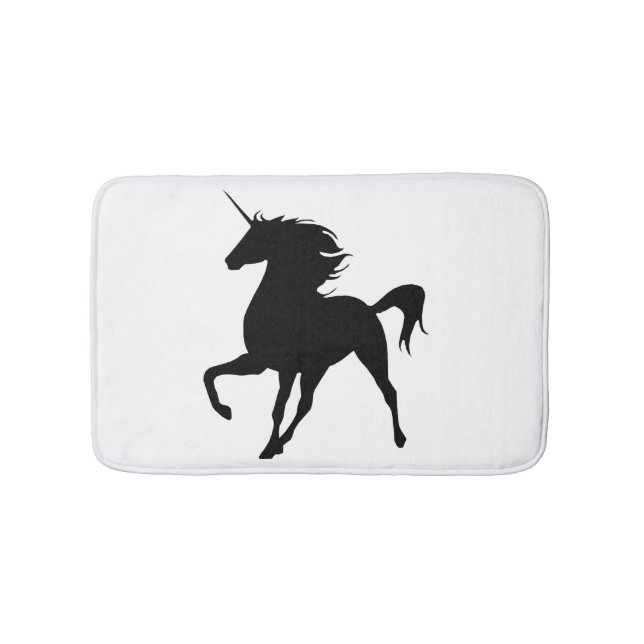 Black Unicorn Silhouette Bath Mat (Front)