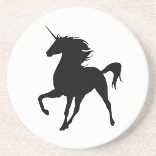 Black Unicorn Silhouette Coaster
