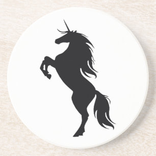 Black Unicorn Silhouette Coaster