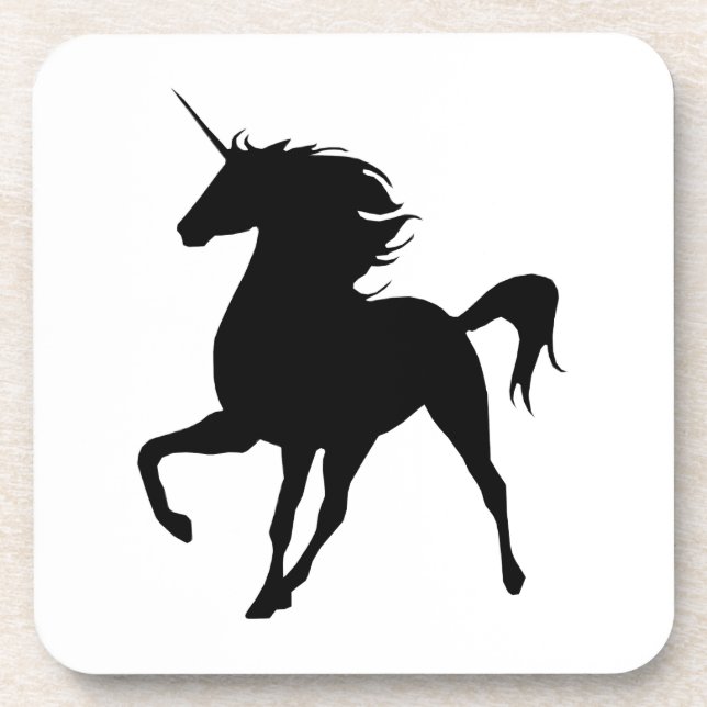 Black Unicorn Silhouette Coasters (Front)