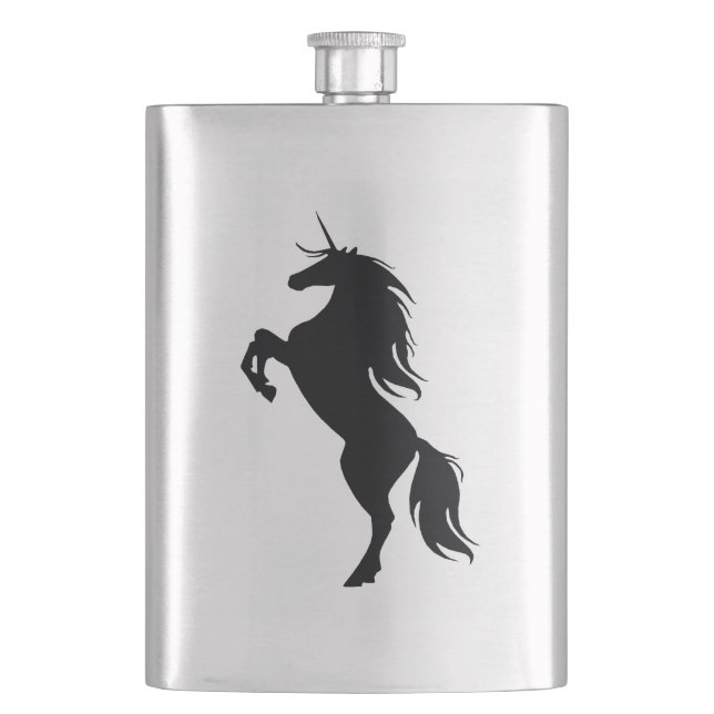 Black Unicorn Silhouette Flask (Front)