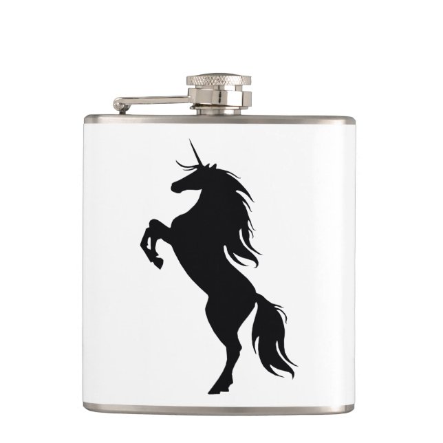 Black Unicorn Silhouette Flask (Front)