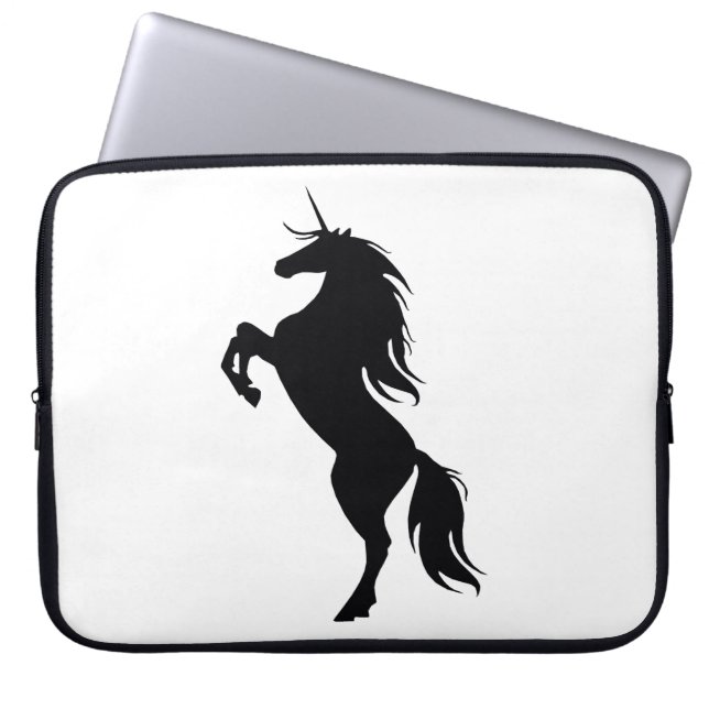 Black Unicorn Silhouette Laptop Sleeve (Front)