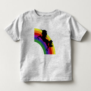 Black Unicorn Silhouette Rainbow Toddler T-Shirt