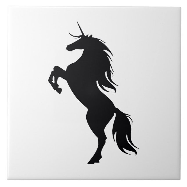 Black Unicorn Silhouette Tile (Front)