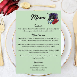Black UnicornPurple Red Sage Flowers Menu