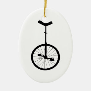 Black Unicycle Ceramic Ornament