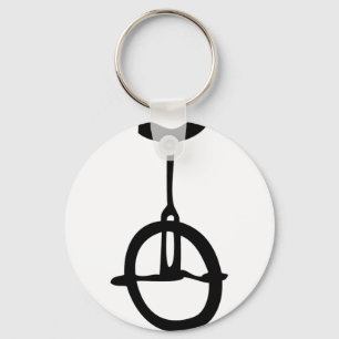 black unicycle icon keychain