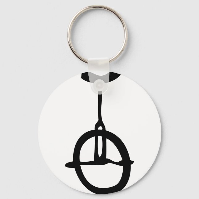 black unicycle icon keychain (Front)