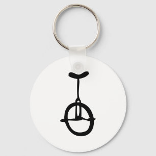black unicycle icon keychain