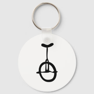 black unicycle icon keychain