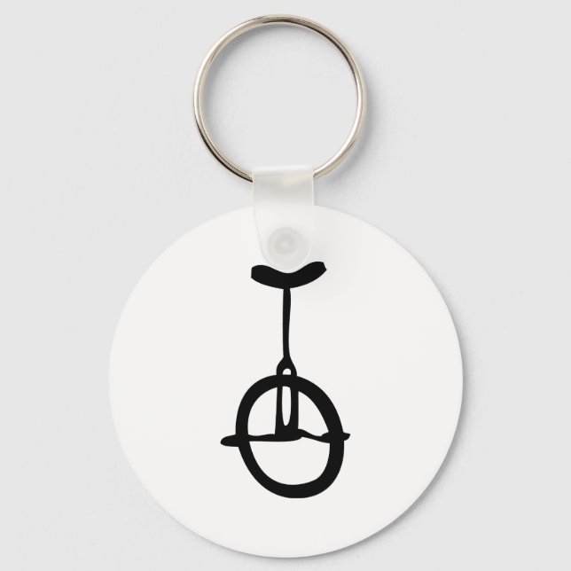 black unicycle icon keychain (Front)