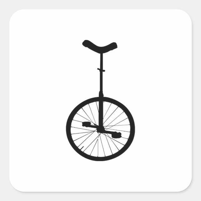 Black Unicycle Square Sticker (Front)
