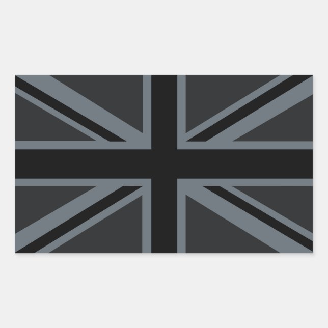 Black Union Jack British Flag Decor Sticker (Front)