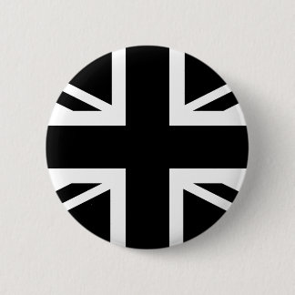Black Union Jack British (UK) Country Flag 2 Inch Round Button