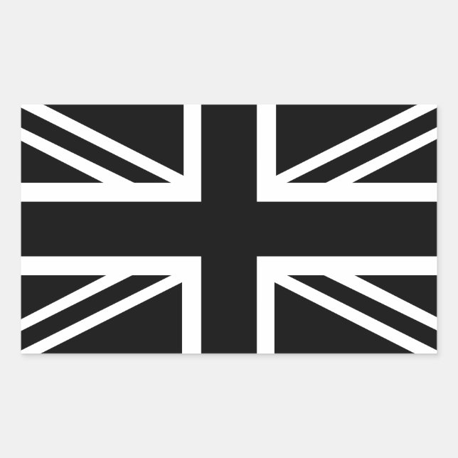 Black Union Jack British (UK) Country Flag Sticker (Front)