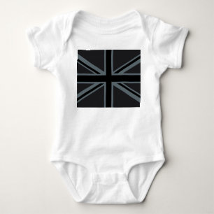 Black Union Jack Flag Design Decor Baby Bodysuit