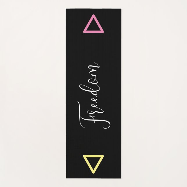  Black Unisex Personalized Yoga Mat (Front)