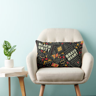 Black Unity Brave Heart Afrocentric Pattern Lumbar Pillow