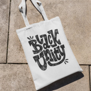 Black Unity Quote Tote Bag
