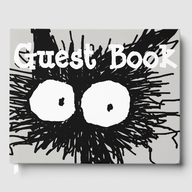 Black Unkempt Kitten GabiGabi Guest Book (Front)
