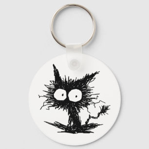 Black Unkempt Kitten GabiGabi Keychain