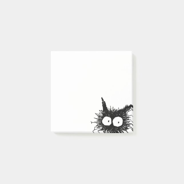 Black Unkempt Kitten GabiGabi Post-it Notes (Front)