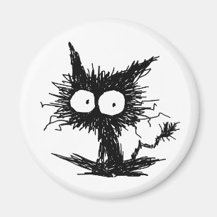 Black Unkempt Kitten Magnet