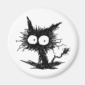 Black Unkempt Kitten Magnet