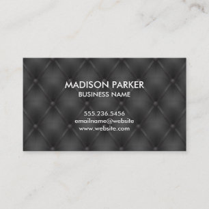 Black Upholstered Background Business Card