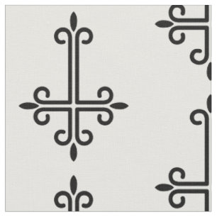 black upside down cross gothic halloween fabric