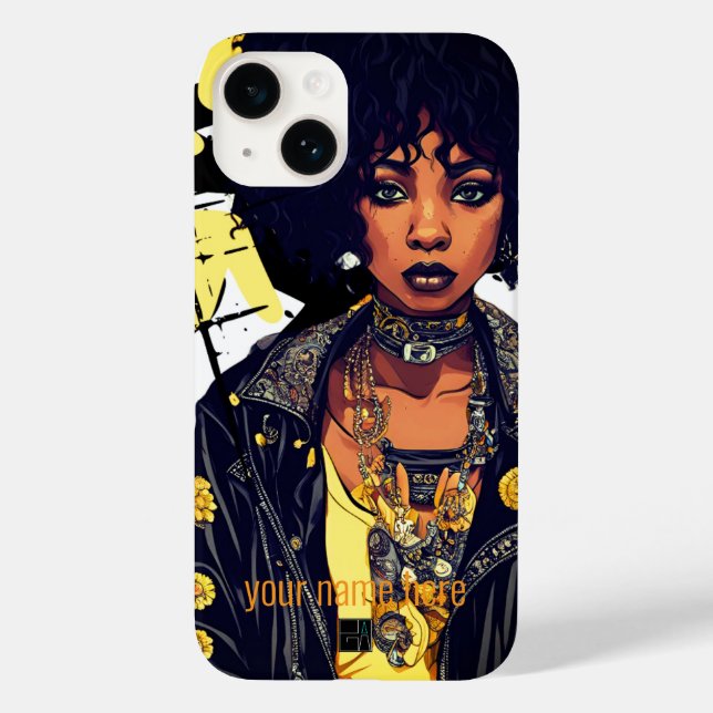 BLACK URBAN BEAUTY ROCK ROLL LEATHER JACKET REBEL Case-Mate iPhone CASE (Back)
