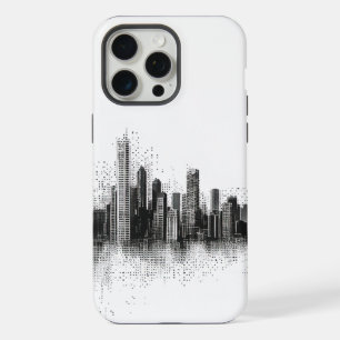 Black urban skyline iPhone 15 pro max case