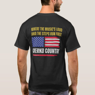 (Black) US Flag / Music's Loud & Steps Run Free T-Shirt