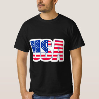 Black USA Flag-Themed T-Shirt