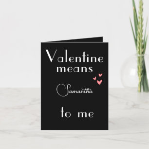 Black Valentine's Day Card with Customized Name