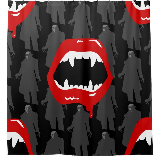 black vampire fangs nosferatu spooky black (Front)