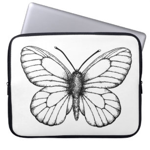 Black-veined white butterfly laptop sleeve