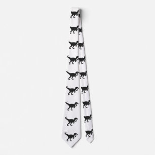 Black velociraptor dinosaur - Choose back colour Tie