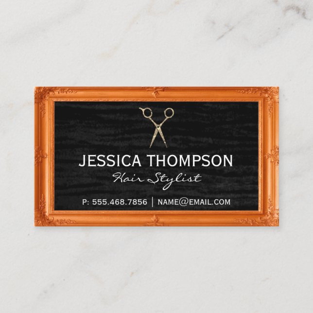 Black Velvet | Antique Frame Business Card (Front)