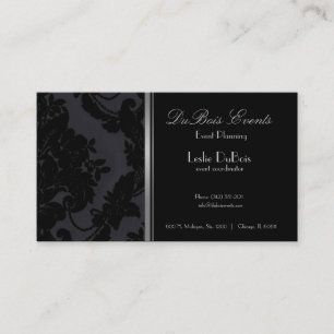 black velvet damask event planner business card