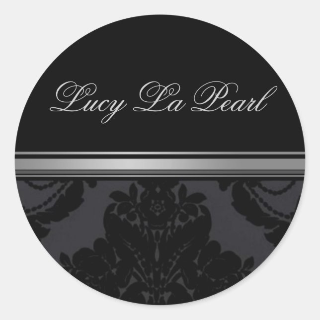 black velvet damask sticker (Front)