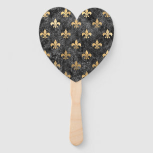 Black Velvet Fleur De Lis Mardi Gras Orleans Hand Fan